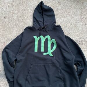 Hanes Black Hoodie with Green Symbol